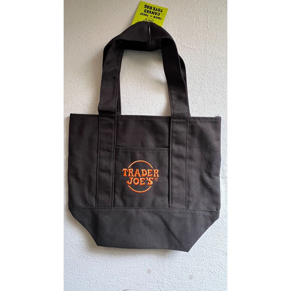 Trader Joe's Mini Black Orange Halloween Tote